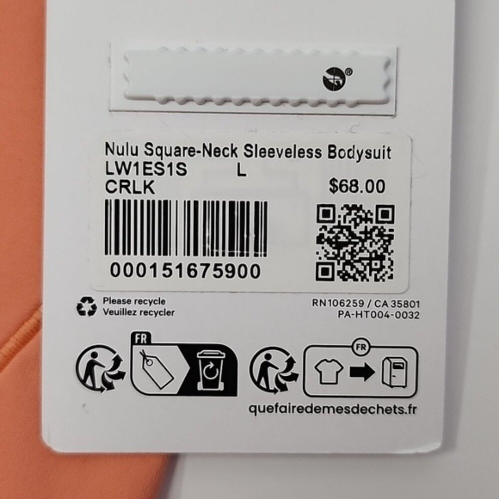 Wundermost Ultra-Soft Nulu Square-Neck Sleeveless Bodysuit Coral Kiss Size Large - Picture 10 of 15